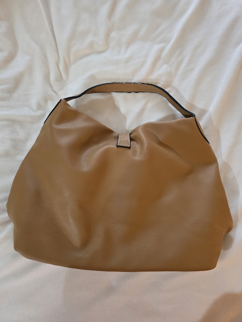 Dooney & Bourke Tan Leather Hobo with Gold Accent - Picture 3 of 8